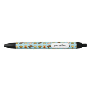 Stylo Noir Pixel Art savoureux Cookie Biscuit Motif