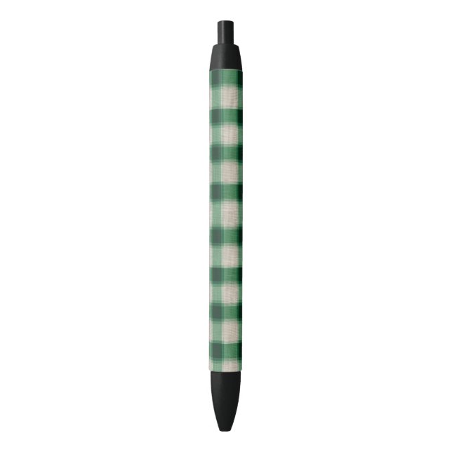 Stylo Noir Plaid à la crème verte (devant Vertical)