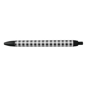 Stylo Noir Plaid de buffle noir et blanc