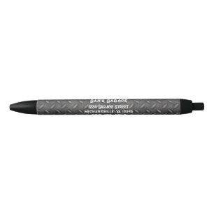 Stylo Noir Plaque diamantée personnalisée