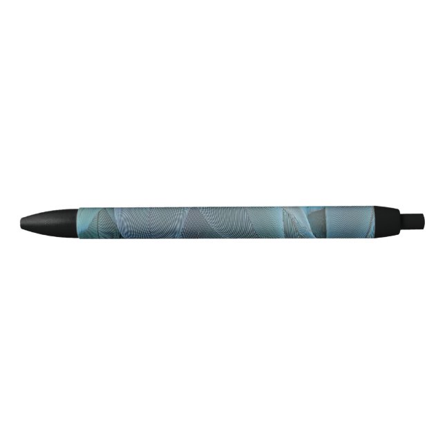 Stylo Noir Plumes bleues (Devant)