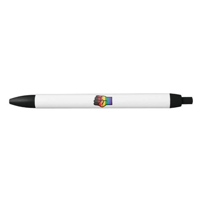 Stylo Noir Poing gay pride (Devant)
