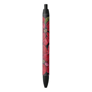 Stylo Noir Poinsététie Vibrante En Aquarelle
