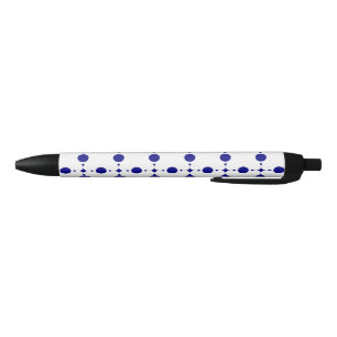 Stylo Noir Points bleus de marine, Motif à pois, Pois