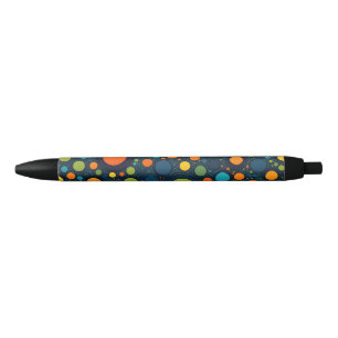 Stylo Noir Pois coloré