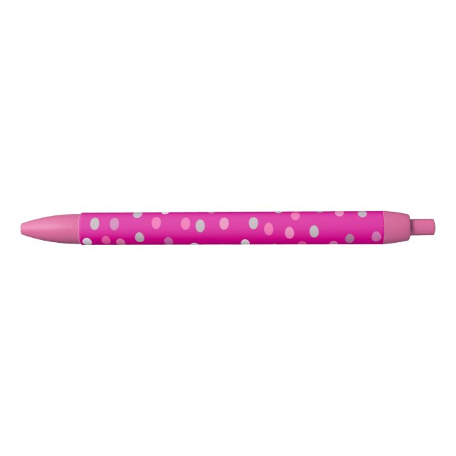 Stylo Noir Pois magenta (Devant)