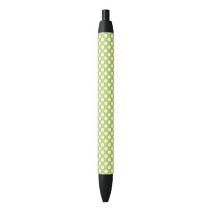Stylo Noir Pois verts, Motif à points Polka, points, pointill