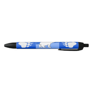 Stylo Noir Polar Bear Mom and Cub Peinture - Wildlife Art
