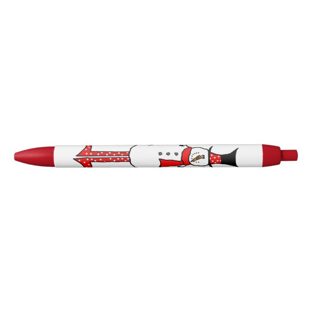 Stylo Noir Polka Dot Snowman (Devant)