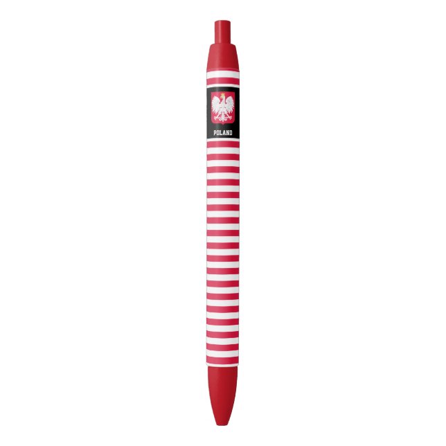 Stylo Noir Pologne Drapeau mignon Patriotique (devant Vertical)