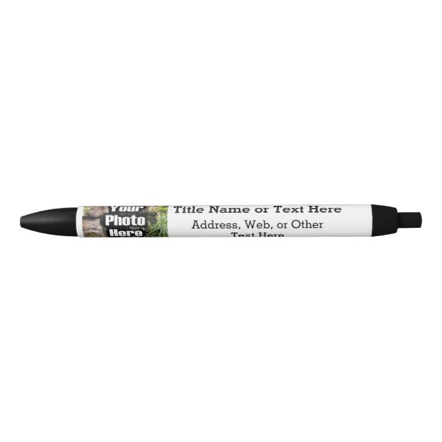 Stylo Noir Polychrome de photo personnalisé (Devant)