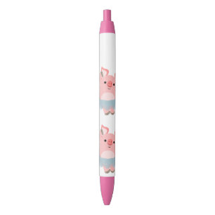 Stylo Noir Porc mignon de ballerine de bande dessinée
