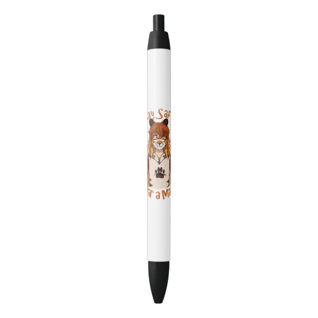 Stylo Noir Portez un Masque ! (devant Vertical)