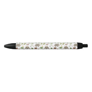 Stylo Noir Possum dans un champ de Berry en blanc