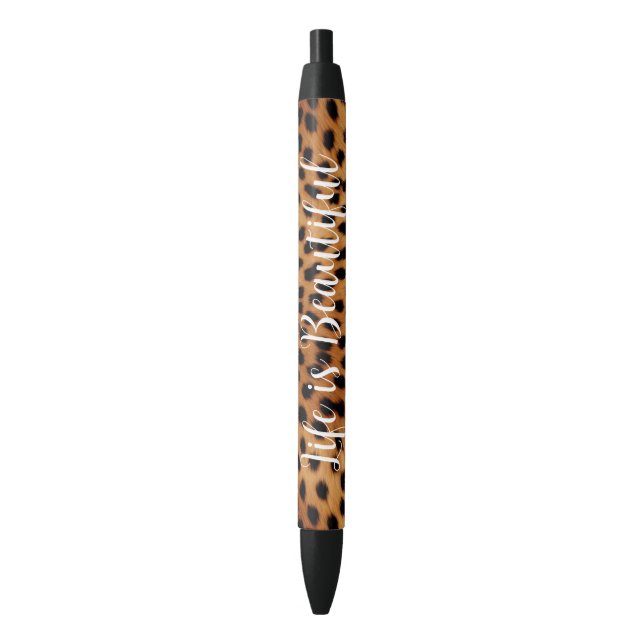 Stylo Noir Poster de animal Cheetah Brown et noir (devant Vertical)