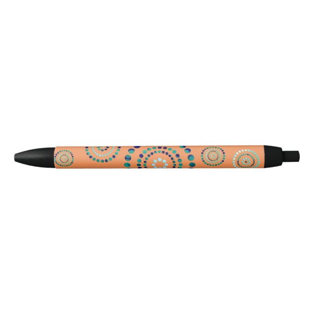 Stylo Noir Pots Circle Power Flowers + votre backgr. (Devant)
