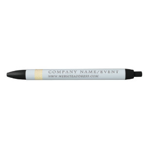 Stylo Noir Poudre Bleue, Bande d'huile d'or Chic, Entreprise/