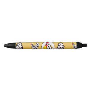 Stylo Noir Poulets rétro