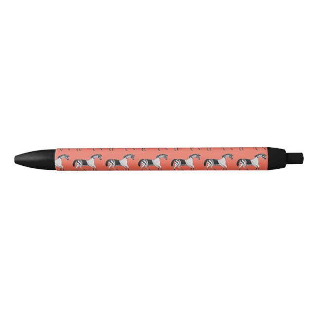 Stylo noir pour cheval inspiré de la Grèce mycénie (Devant)