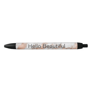 Stylo Noir Pretty Rose Gold White Glitzy Marble