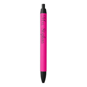 Stylo Noir Professeur Rose Chaud Nom