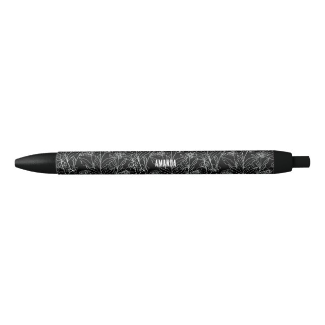 Stylo Noir Profitez des fleurs de Little Things (Devant)