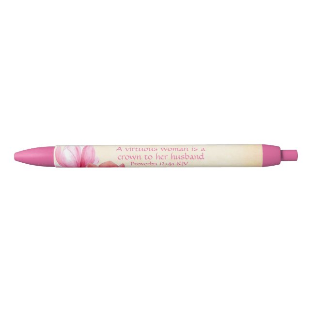 Stylo Noir Proverbes 12:4a - Femme virtuelle chrétienne (Devant)