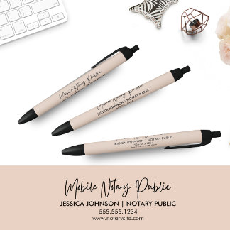 Stylo Noir Publicité Notaire Blush Pink moderne