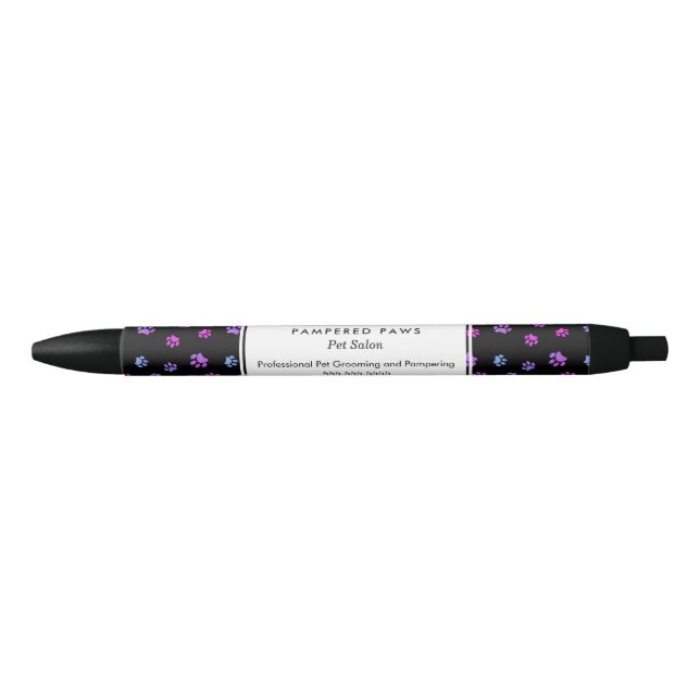 Stylo Noir Purple Pink Blue Empreintes de pattes Professionne (Devant)