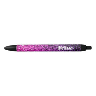 Stylo Noir Purple Pink Ombre faux parties scintillant scintil