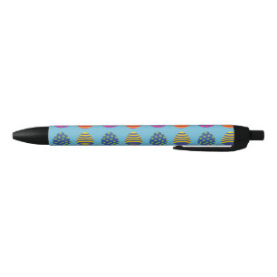 Stylo Noir Quatre Oeufs de Pâques colorés