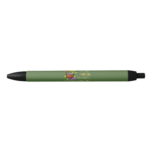 Stylo Noir quatre-vingt-dixième Cadeaux de fête (Devant)