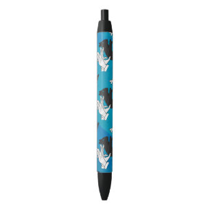 Stylo Noir Rabbit d'ombre sur bleu