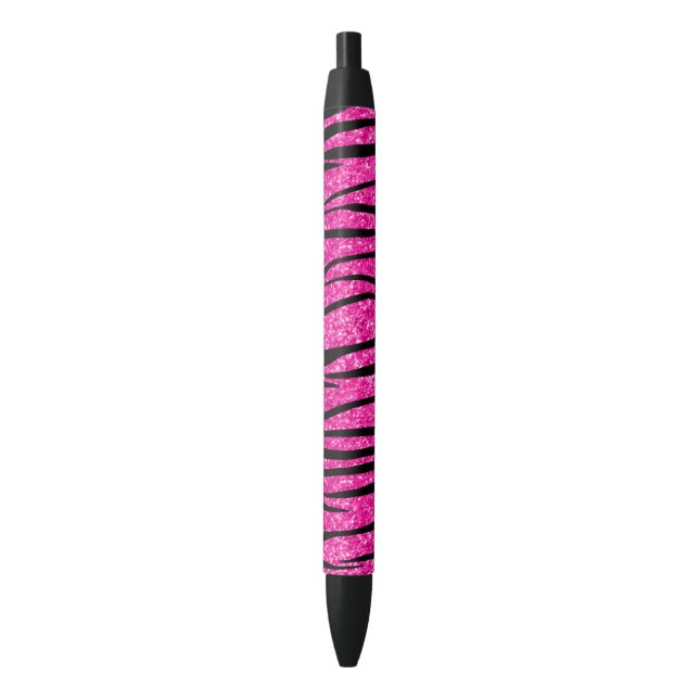 Stylo Noir Rayures au néon de zèbre de parties scintillantes (devant Vertical)
