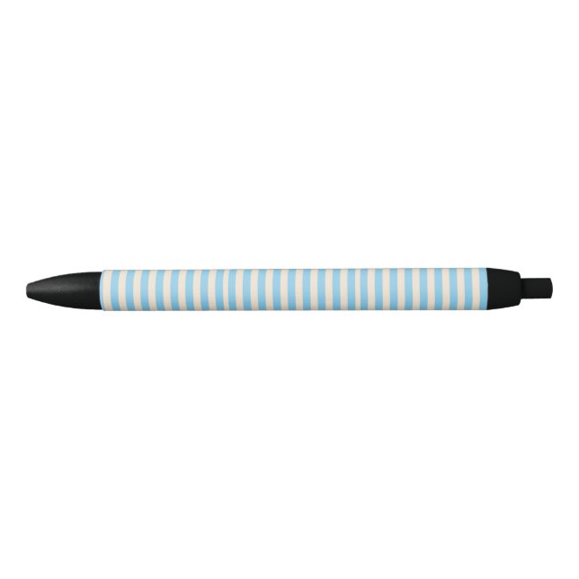 Stylo Noir Rayures Bleu Bébé (Devant)
