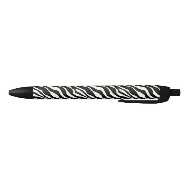 Stylo Noir Rayures de zèbre - noires et blanches (Bas)