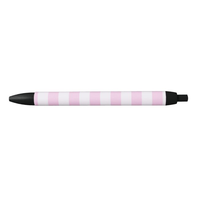 Stylo Noir Rayures pastel - Rose (Devant)
