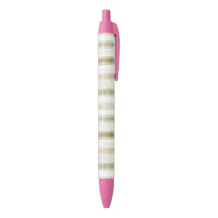 Stylo Noir Rayures vert brun crème