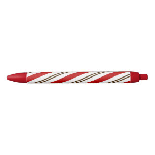 Stylo Noir Red & Chocolat Sucre de canne Brown rayures Noël