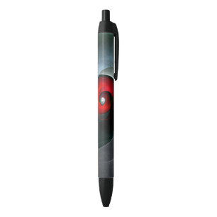 Stylo Noir Red Swirl Artistique moderne Art Abstrait Motif #1