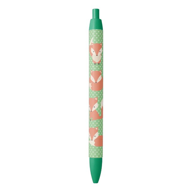 Stylo Noir Renards de bande dessinée sur le point de polka (devant Vertical)