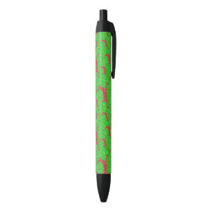 Stylo Noir Renne de Noël Bright Vert Rouge Joyeux Noël