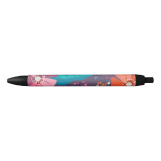 Stylo Noir Retour à l'école avec feuilles d'automne - Concept