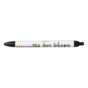 Stylo Noir Retour à l'école crayons ajouter nom classe année