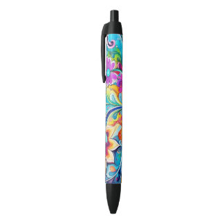 Stylo Noir Rétro Hippsychedelique années 70 60 Hippie