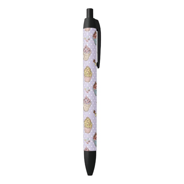 Stylo Noir Rétro motif de bonbons (Bas (Vertical))
