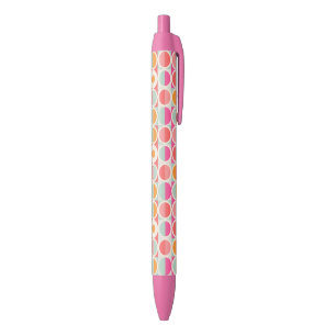Stylo Noir Rétro motif de cercle de roses indien