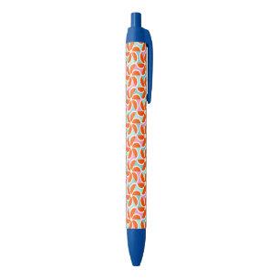 Stylo Noir Rétro motif orange de cale