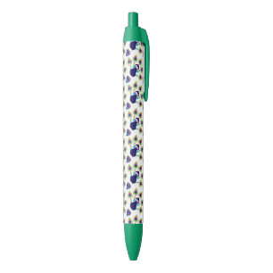 Stylo Noir rétro paon exotique de l'Inde