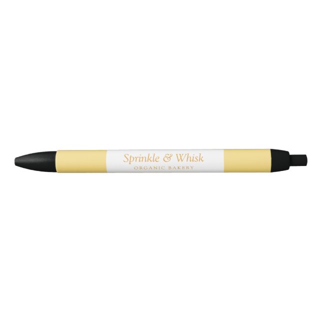 Stylo Noir Retro Vanilla Yellow Heart Stripes Bakery (Devant)